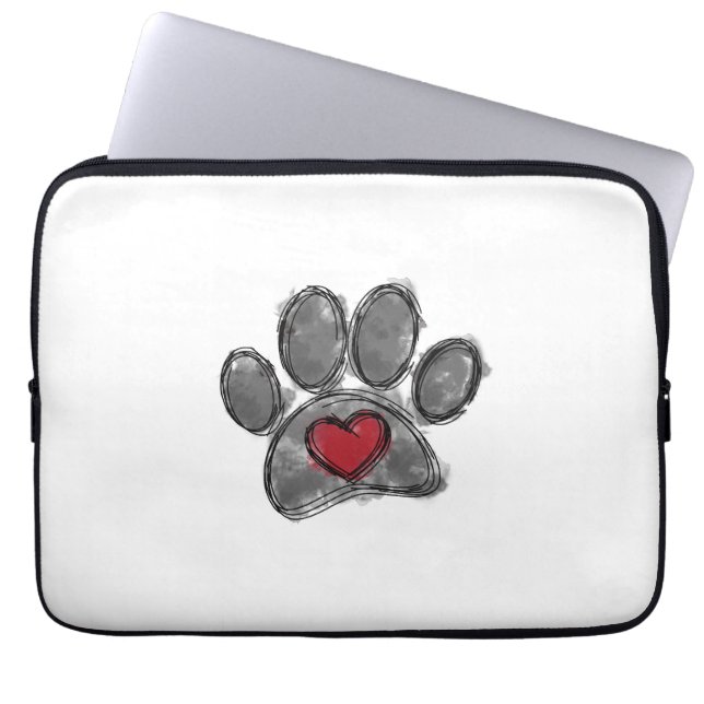 Dog Lover Drawing Watercolor Laptop Sleeve (Front)