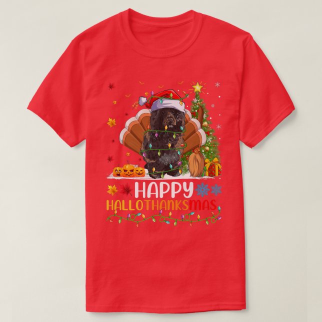 Dog Lover Funny Happy Portuguese Water Dog HelloTh T-Shirt (Design Front)