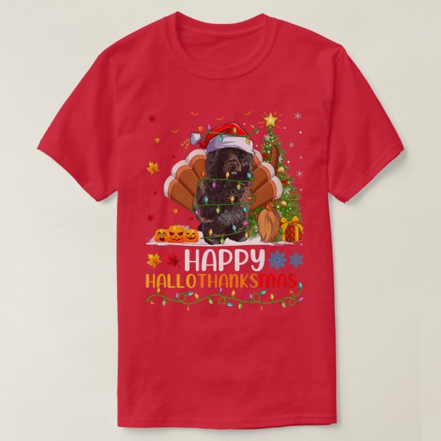 Dog Lover Funny Happy Portuguese Water Dog HelloTh T-Shirt (Design Front)