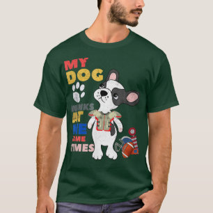 Dog Lover Funny My Dog Winks At Me Sometimes Retro T-Shirt