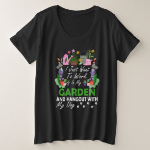 Dog Lover Gardener Garden Pet Plants Gardening  Plus Size T-Shirt