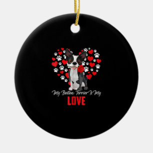 Dog Lover Gift For Womens My Boston Terrier Ceramic Tree Decoration