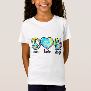 Dog Lover Gift Peace Love Dogs Tie Dye Puppy Gifts T-Shirt