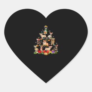 Dog Lover Gifts Chihuahua Tree Christmas Light Heart Sticker