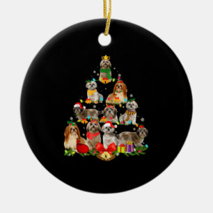dog lover gifts shih tzu tree christmas light ceramic tree decoration