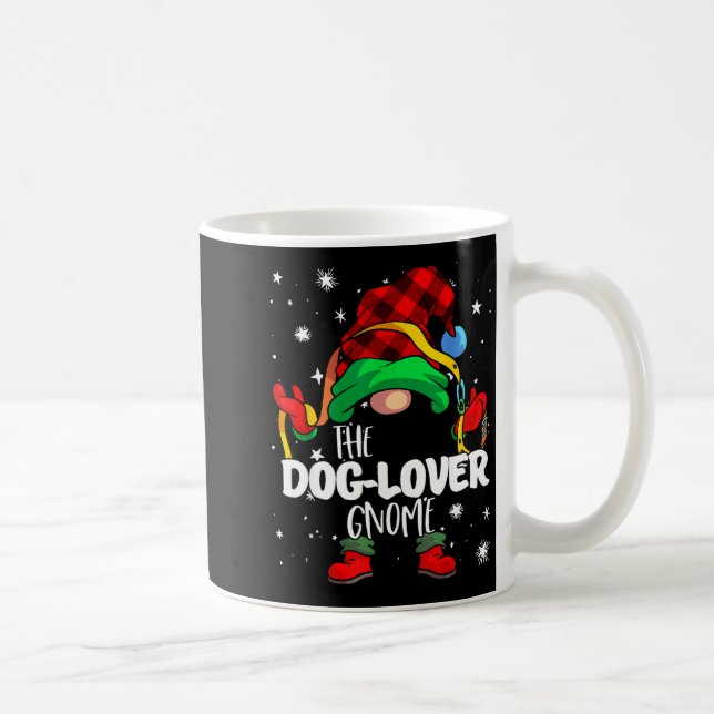 Dog Lover Gnome Red Buffalo Plaid Matching Family  Coffee Mug (Right)