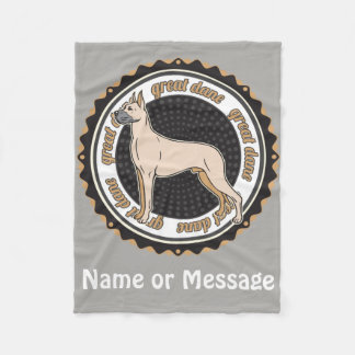 Dog Lover Great Dane Custom Name / Message Fleece Blanket