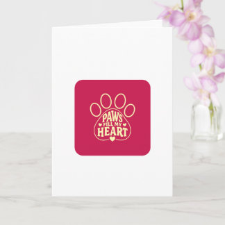 Dog Lover Greeting Card - Paw Print Typography Pet