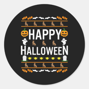 Dog Lover   Happy Halloween Chocolate Labrador Classic Round Sticker