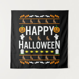 Dog Lover Happy Halloween Chocolate Labrador Tapestry