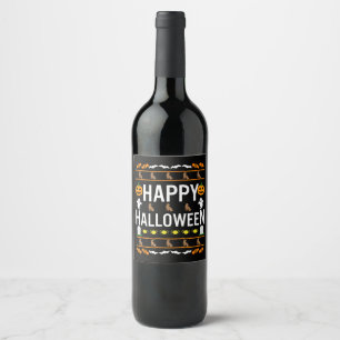 Dog Lover Happy Halloween Chocolate Labrador Wine Label