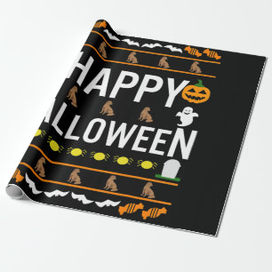 Dog Lover Happy Halloween Chocolate Labrador Wrapping Paper