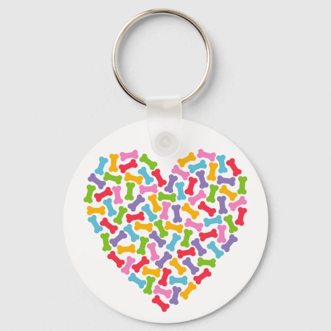 Dog Lover Heart Key Ring (Front)