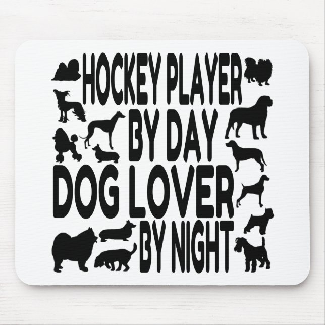 Dog Lover Hockey Player Mouse Pad (Front)