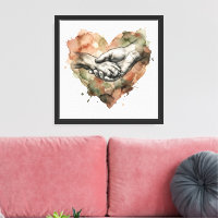 Dog Lover Human Animal Bond Watercolor Heart