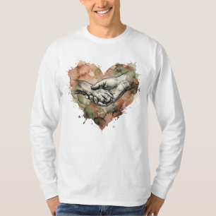 Dog Lover Human Animal Bond Watercolor Heart T-Shirt