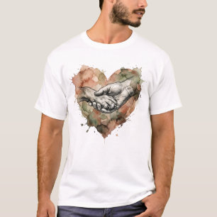 Dog Lover Human Animal Bond Watercolor Heart T-Shirt