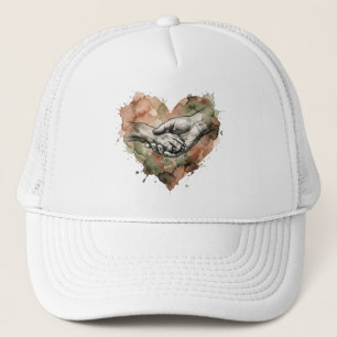 Dog Lover Human Animal Bond Watercolor Heart Trucker Hat