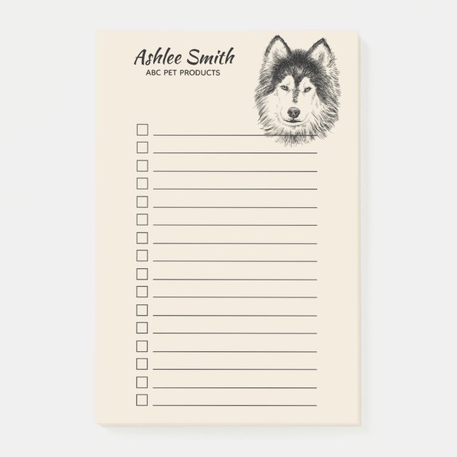 Dog Lover - Husky 2 - To Do List  Post-it Notes (Front)
