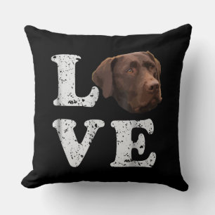 Dog Lover I Love Chocolate Labrador Retriever Cushion