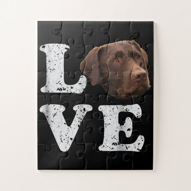 Dog Lover | I Love Chocolate Labrador Retriever Jigsaw Puzzle (Vertical)