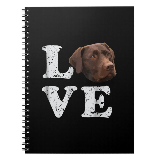 Dog Lover | I Love Chocolate Labrador Retriever Notebook (Front)