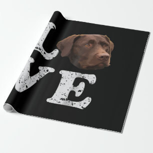 Dog Lover   I Love Chocolate Labrador Retriever Wrapping Paper