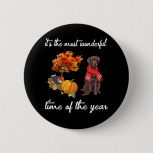 Dog Lover It's The Most Wonderful Time Of Year 6 Cm Round Badge