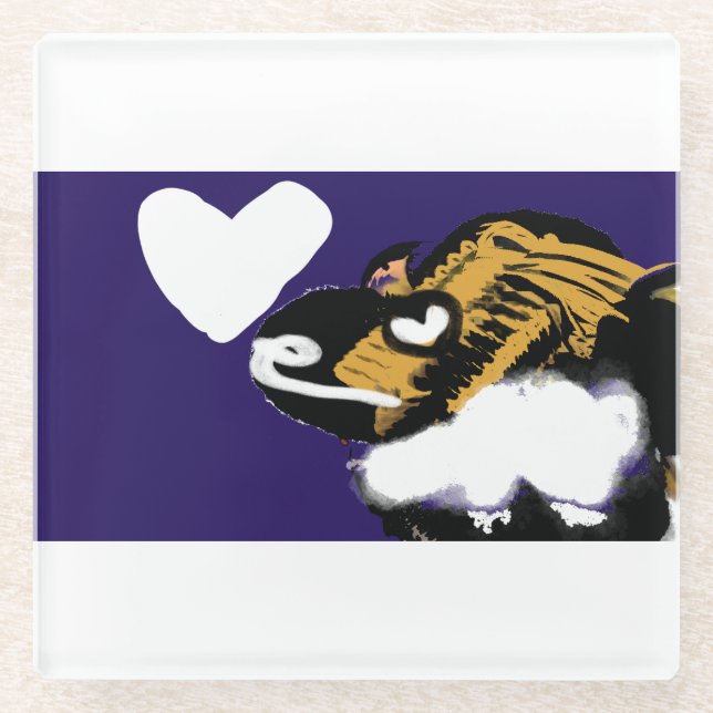 Dog lover joy  glass coaster (Front)