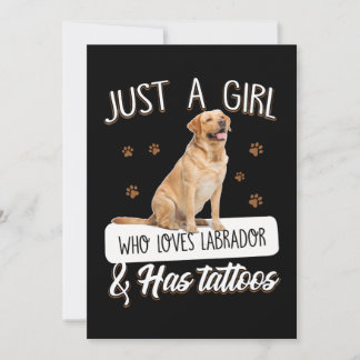Dog Lover | Just A Girl Who Loves Labrador Tattoos Card