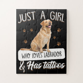 Dog Lover | Just A Girl Who Loves Labrador Tattoos Jigsaw Puzzle