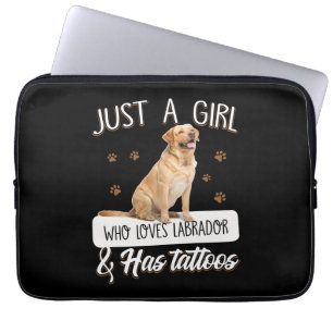 Dog Lover Just A Girl Who Loves Labrador Tattoos Laptop Sleeve