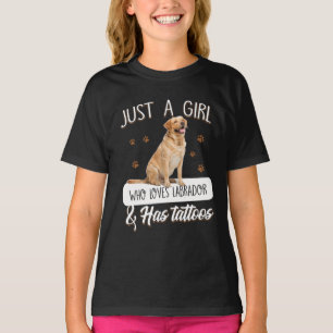 Dog Lover   Just A Girl Who Loves Labrador Tattoos T-Shirt