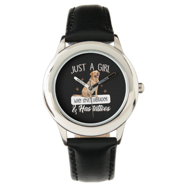 Dog Lover | Just A Girl Who Loves Labrador Tattoos Watch (Front)