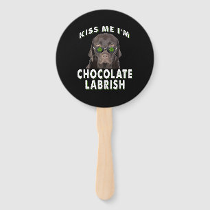Dog Lover   Kiss Me I'm Chocolate Labrish Hand Fan