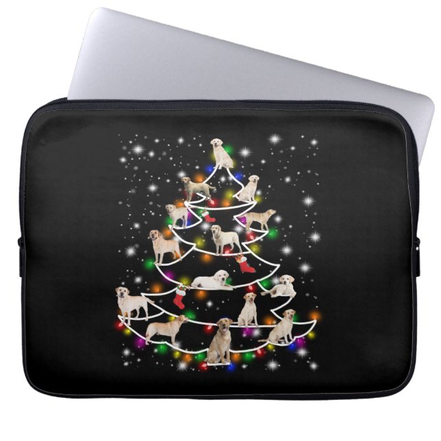 Dog Lover | Labrador Christmas Tree Laptop Sleeve (Front)