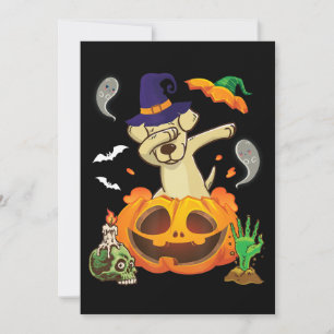 Dog Lover   Labrador Dog Dabbing Pumpkin Halloween Card