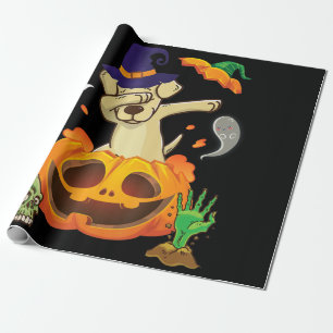 Dog Lover   Labrador Dog Dabbing Pumpkin Halloween Wrapping Paper