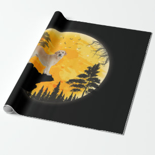 Dog Lover   Labrador Dog Halloween Full Moon Wrapping Paper