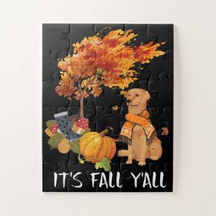 Dog Lover   Labrador Retriever It's Fall Y'all Jigsaw Puzzle