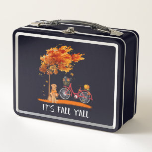 Dog Lover Labrador Retriever It's Fall Y'all Metal Lunch Box