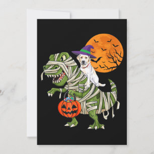 Dog Lover   Labrador Retriever Riding Mummy T Rex Card