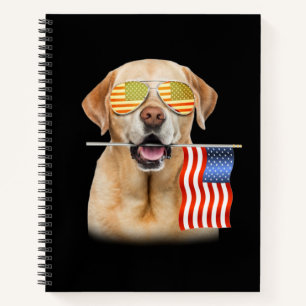 Dog Lover Labrador Retriever USA Flag Notebook
