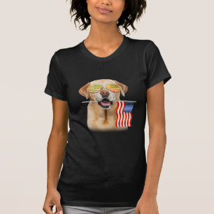Dog Lover Labrador Retriever USA Flag T-Shirt
