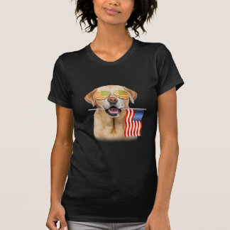 Dog Lover | Labrador Retriever USA Flag T-Shirt
