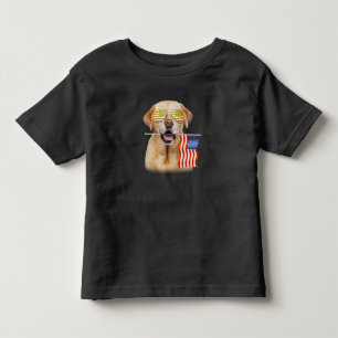 Dog Lover Labrador Retriever USA Flag Toddler T-Shirt