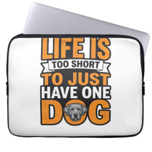 Dog Lover Life Is Too Short Vintage Shirt Design_1 Laptop Sleeve