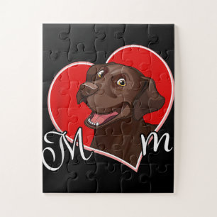Dog Lover Love Heart Chocolate Labrador Mum Jigsaw Puzzle