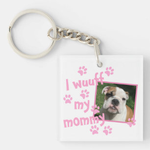 Dog Lover Mama with Personalised Photo Key Ring