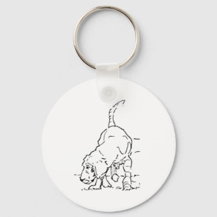 Dog Lover Memory, Beagle Illustration Key Ring